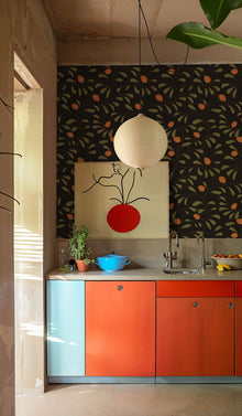 Fresh Lemons Black New Primitivism Wallpaper by Tres Tintas