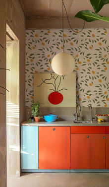 Fresh Lemons Green New Primitivism Wallpaper by Tres Tintas