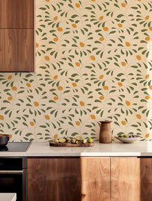 Fresh Lemons Green New Primitivism Wallpaper by Tres Tintas