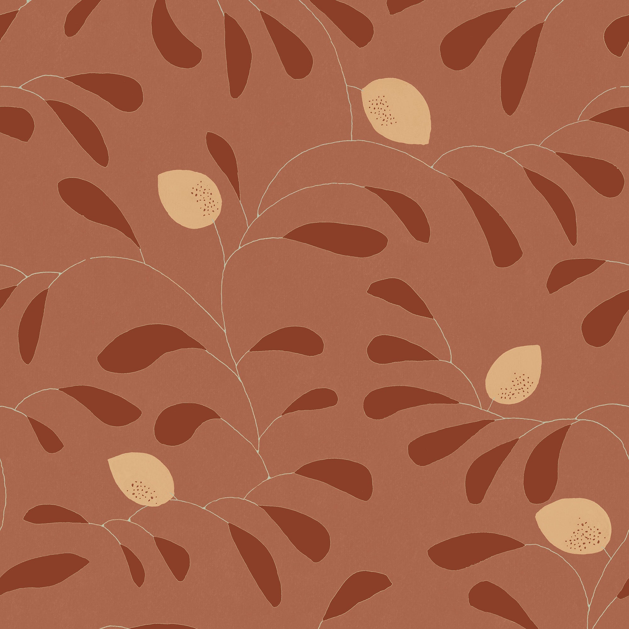 Fresh Lemons Red New Primitivism Wallpaper by Tres Tintas