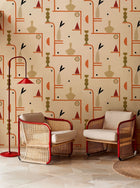 Archaeological Forms Beige New Primitivism Wallpaper by Tres Tintas