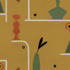 Archaeological Forms Ocher New Primitivism Wallpaper by Tres Tintas