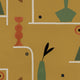 Archaeological Forms Ocher New Primitivism Wallpaper by Tres Tintas