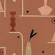 Archaeological Forms Red New Primitivism Wallpaper by Tres Tintas