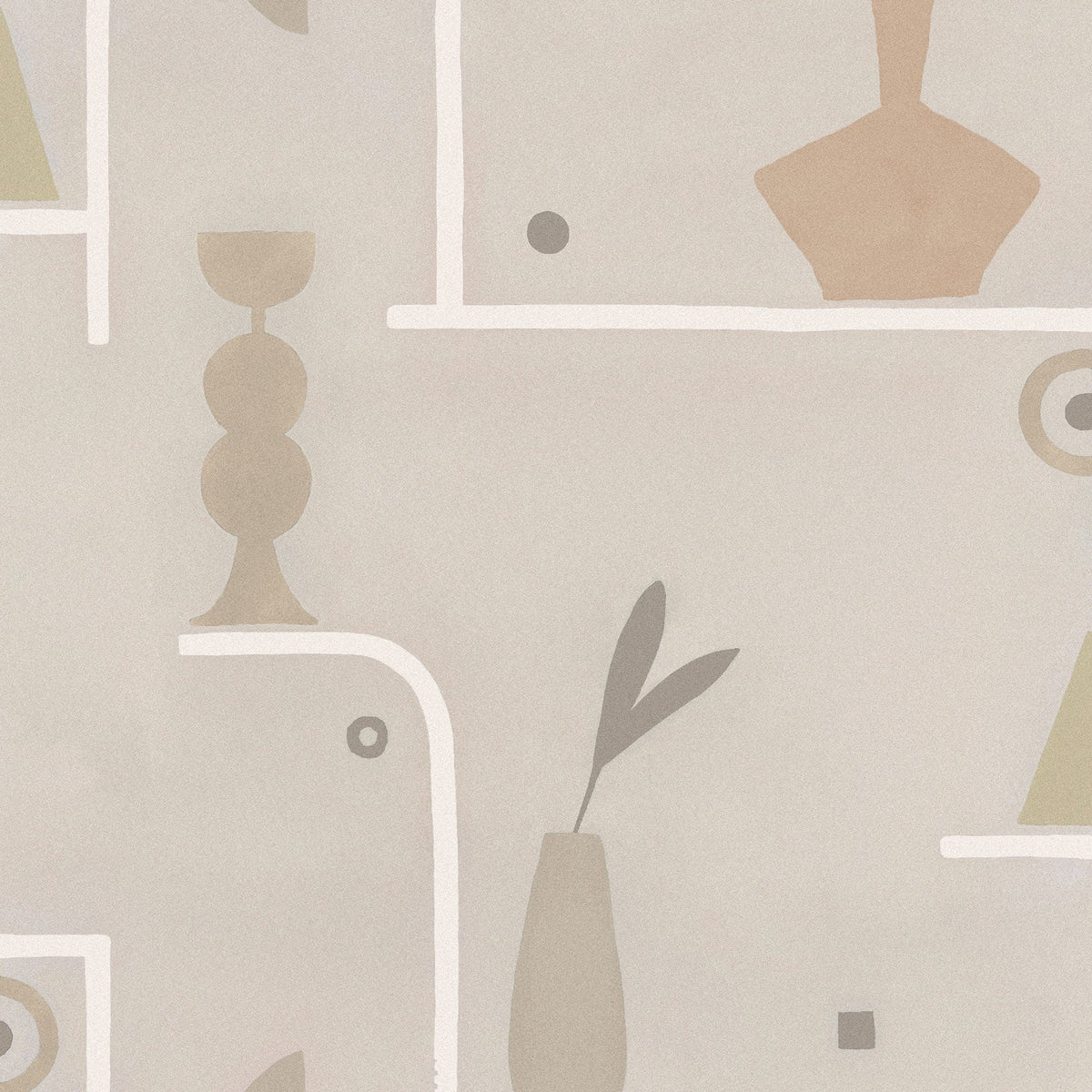 Archaeological Forms Grey New Primitivism Wallpaper by Tres Tintas