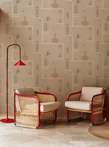 Archaeological Forms Grey New Primitivism Wallpaper by Tres Tintas