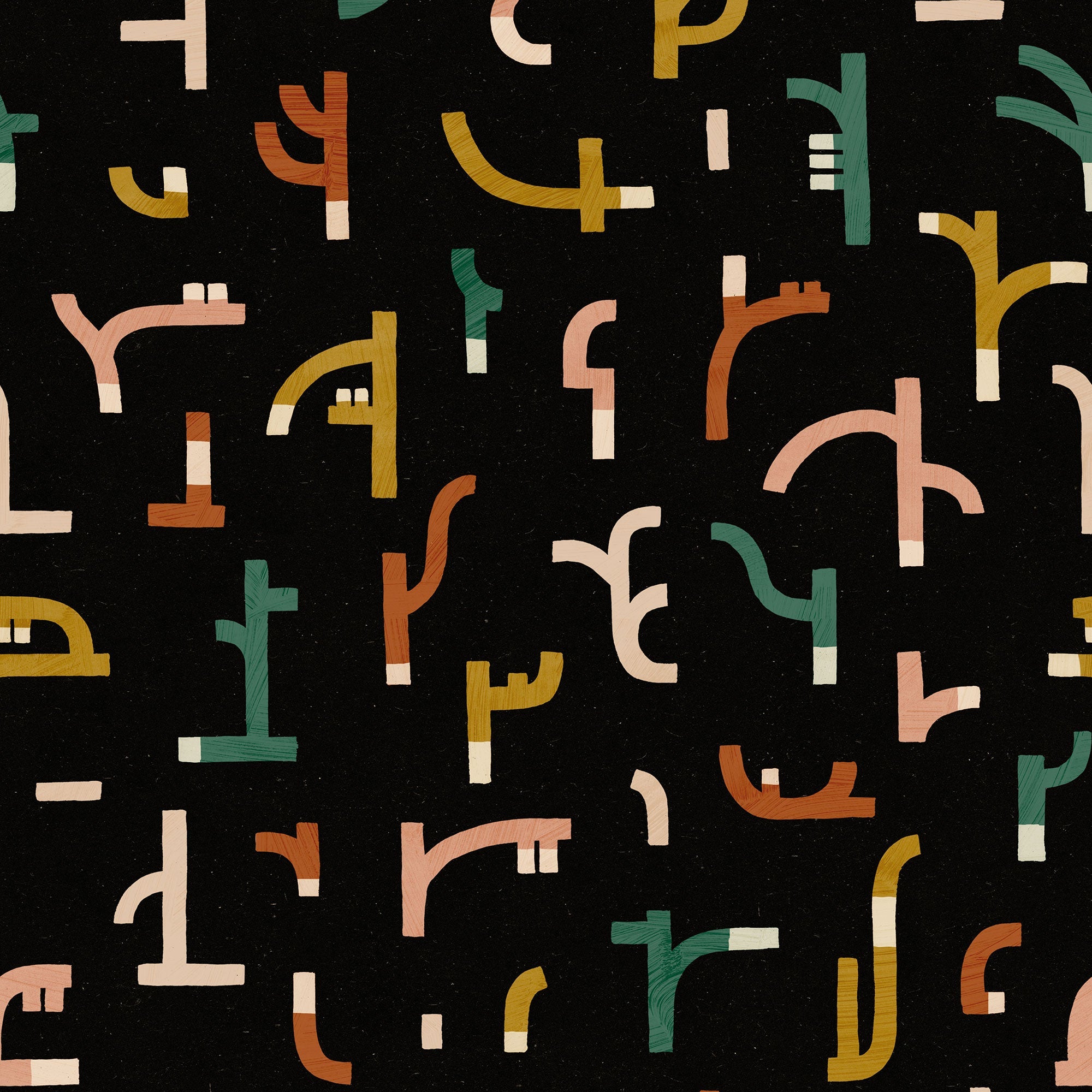 Tribal Tongue Black New Primitivism Wallpaper by Tres Tintas
