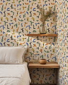 Tribal Tongue White New Primitivism Wallpaper by Tres Tintas
