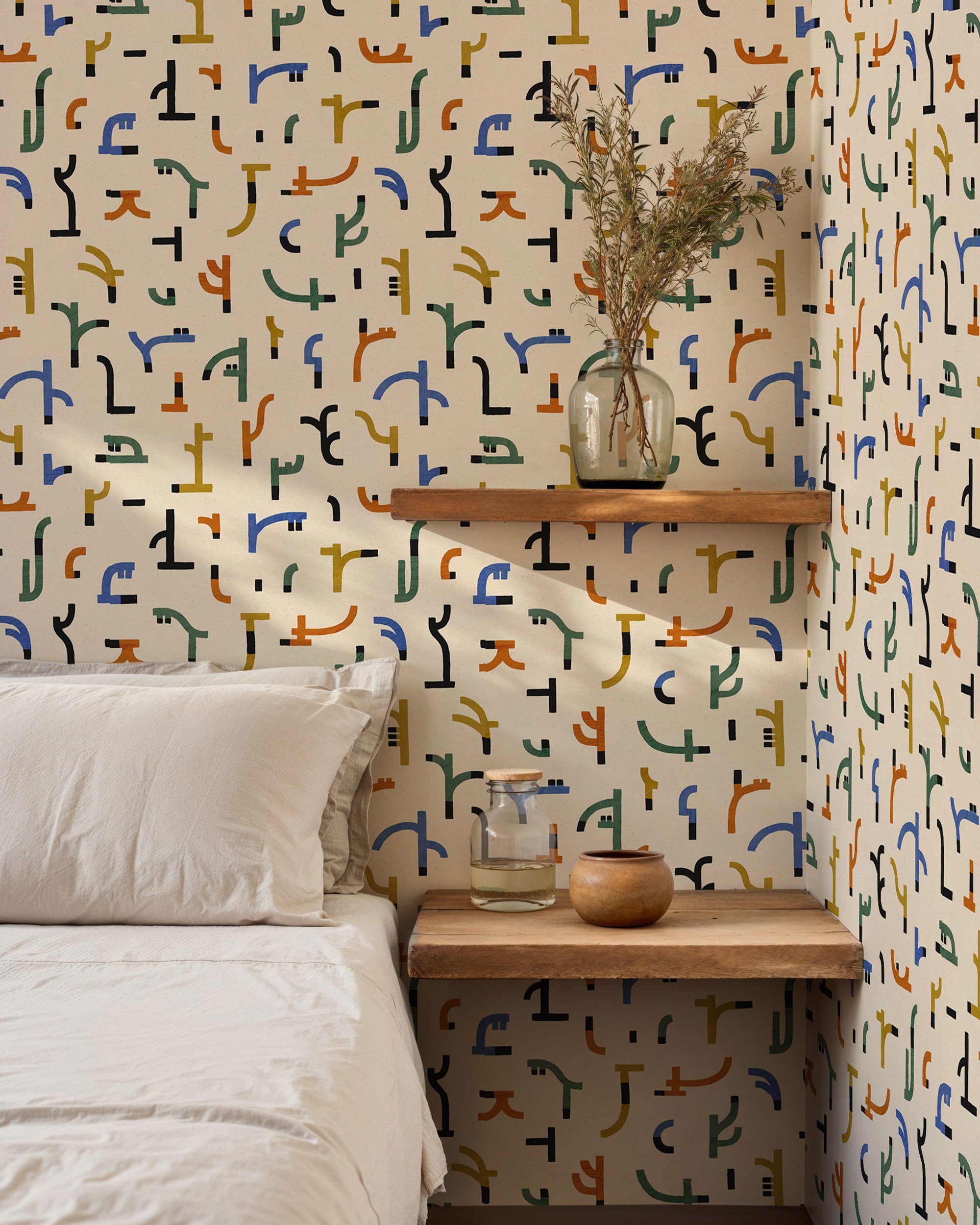 Tribal Tongue White New Primitivism Wallpaper by Tres Tintas