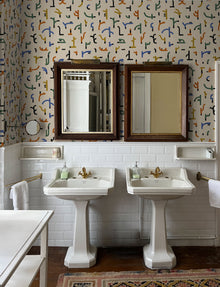 Tribal Tongue White New Primitivism Wallpaper by Tres Tintas