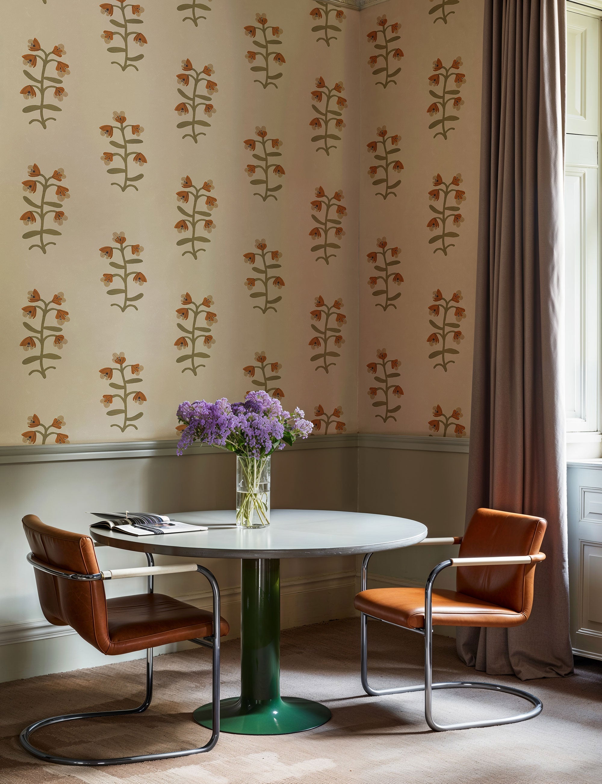 Pacific Blooming Beige New Primitivism Wallpaper by Tres Tintas