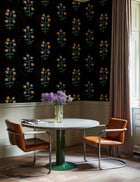 Pacific Blooming Black New Primitivism Wallpaper by Tres Tintas