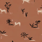 Prehistoric Creatures Red New Primitivism Wallpaper by Tres Tintas