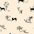 Prehistoric Creatures Beige New Primitivism Wallpaper by Tres Tintas
