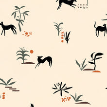 Prehistoric Creatures Beige New Primitivism Wallpaper by Tres Tintas