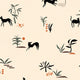 Prehistoric Creatures Beige New Primitivism Wallpaper by Tres Tintas