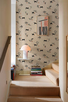 Prehistoric Creatures Beige New Primitivism Wallpaper by Tres Tintas