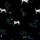 Prehistoric Creatures Black New Primitivism Wallpaper by Tres Tintas