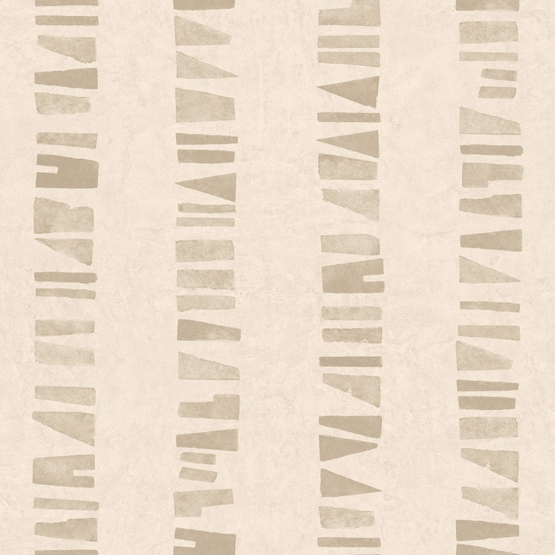 Linear Footprints Beige New Primitivism Wallpaper by Tres Tintas