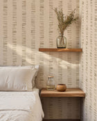 Linear Footprints Beige New Primitivism Wallpaper by Tres Tintas