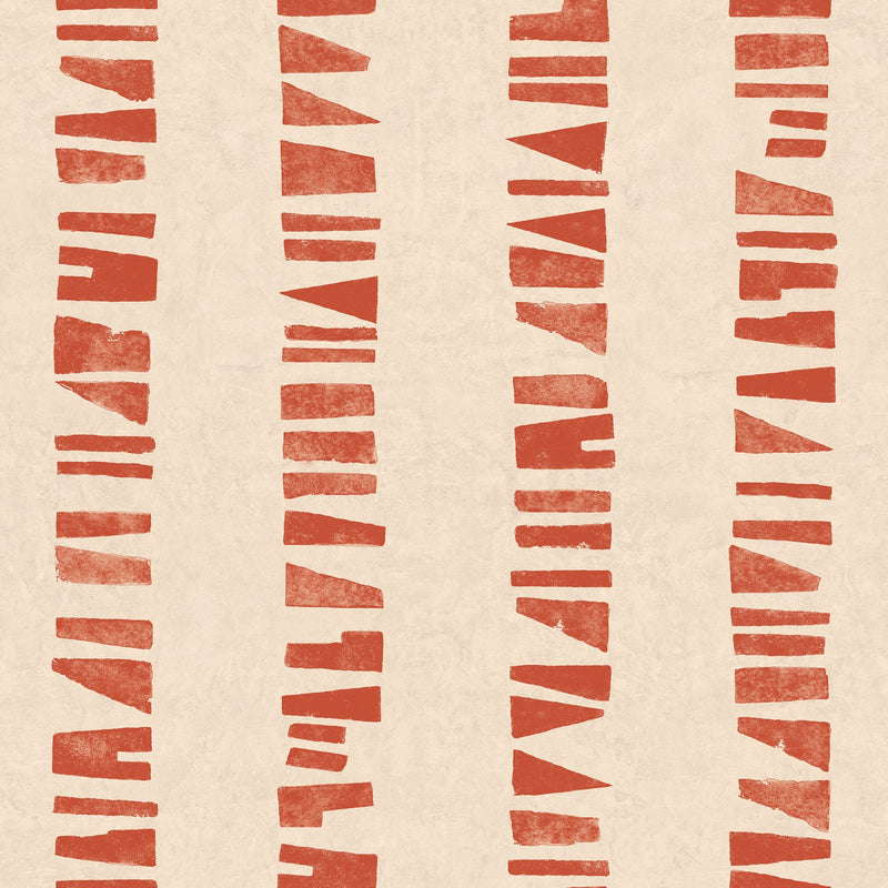 Linear Footprints Red New Primitivism Wallpaper by Tres Tintas