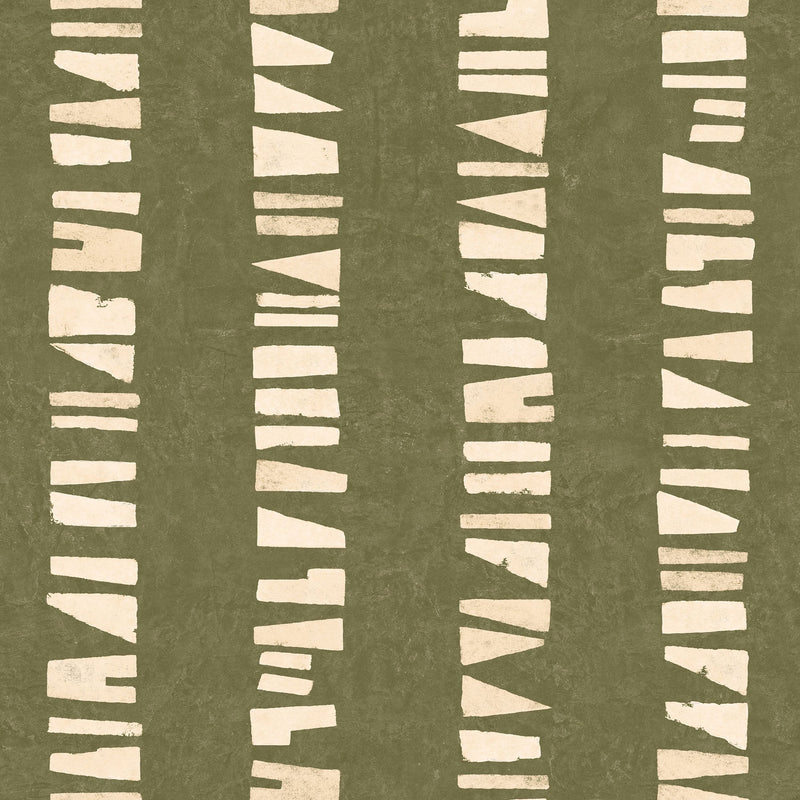 Linear Footprints Green New Primitivism Wallpaper by Tres Tintas