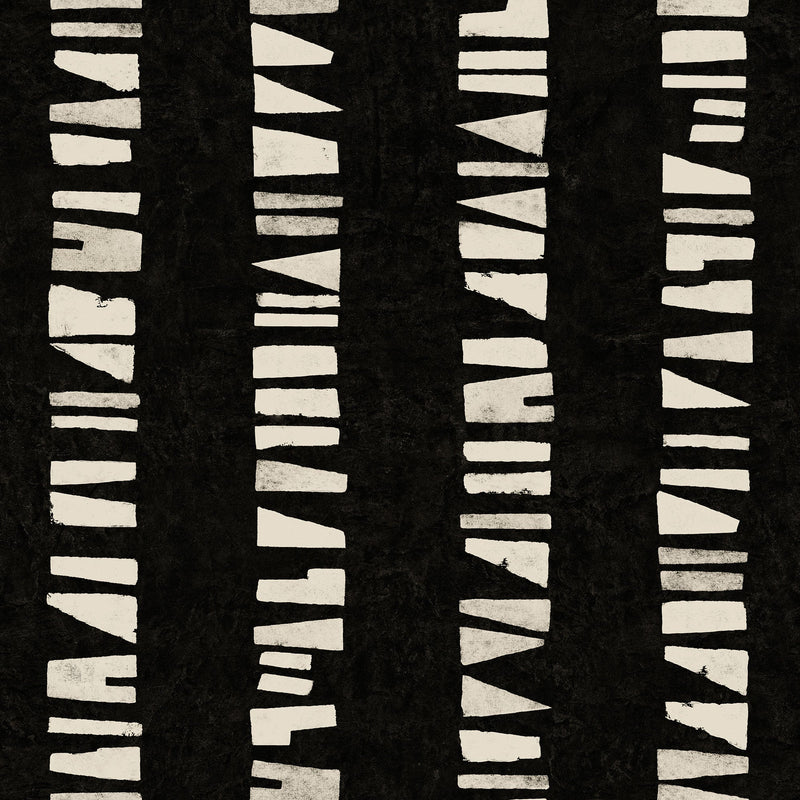 Linear Footprints Black New Primitivism Wallpaper by Tres Tintas