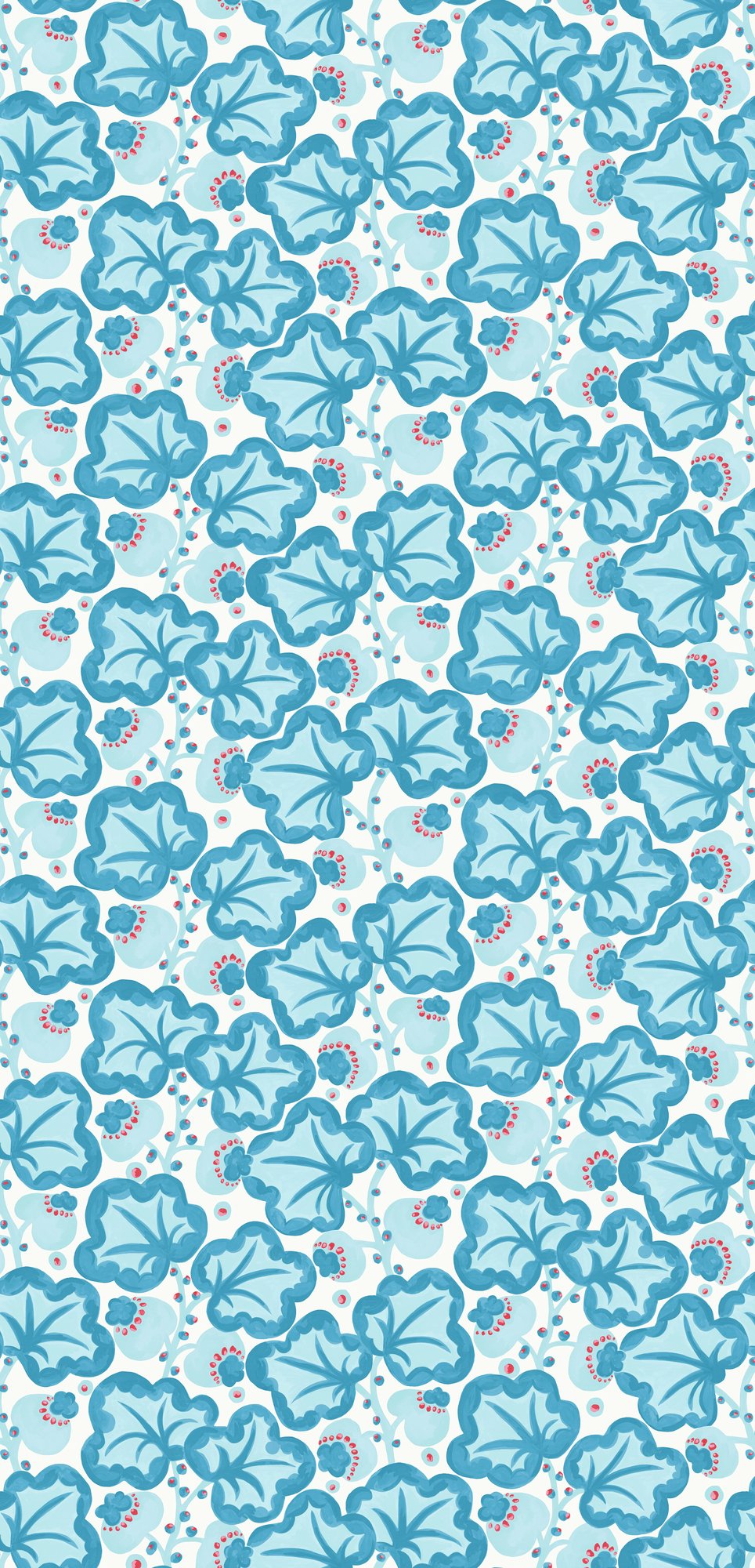 NPOF121352 Poppy Pod Denim / Chilli Pomona Fabric by Scion