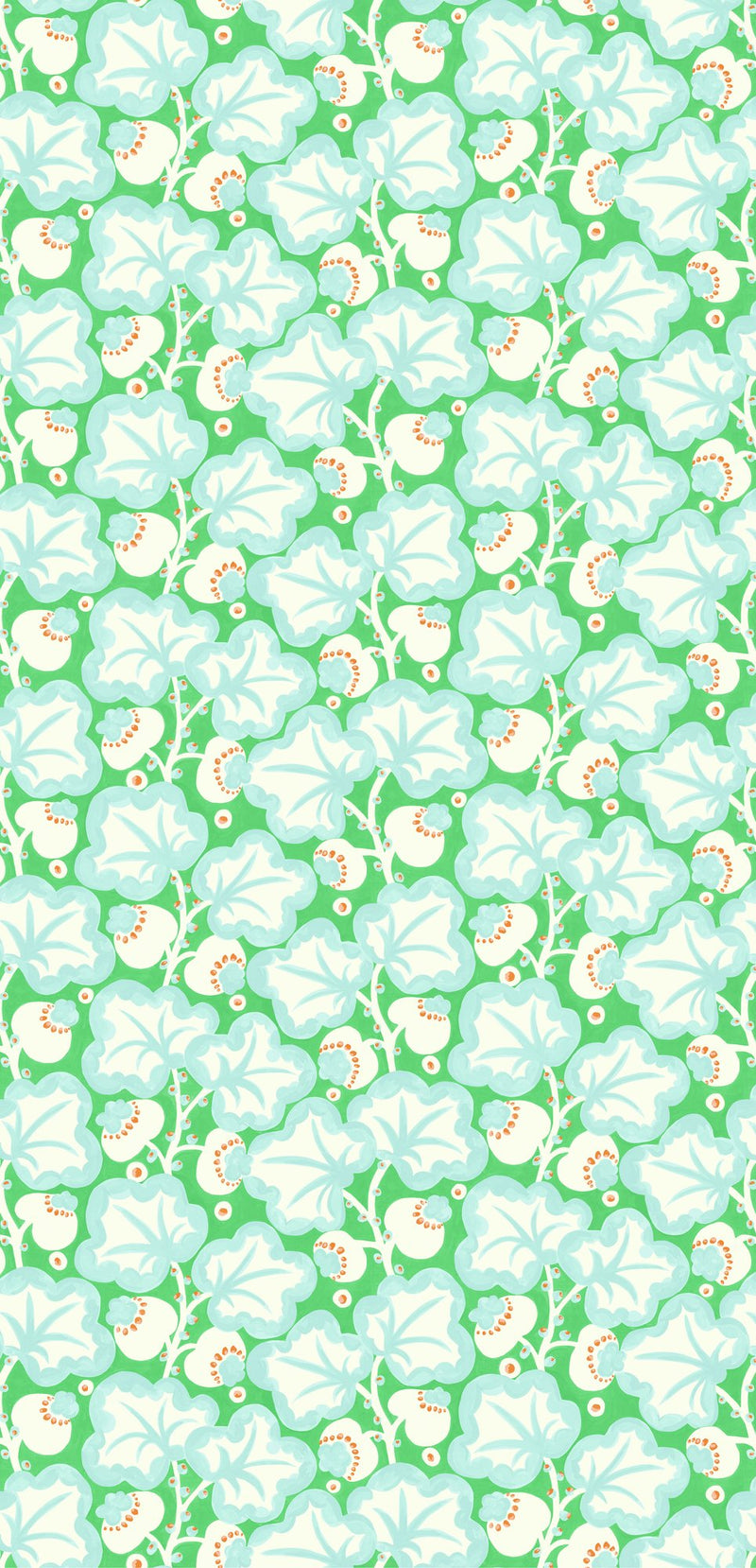 NPOF121353 Poppy Pod Marine / Tangerine Pomona Fabric by Scion