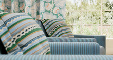 NPOF121353 Poppy Pod Marine / Tangerine Pomona Fabric by Scion