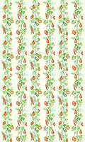 On The Vine Tangerine / Kelly Green Pomona Fabric by Scion