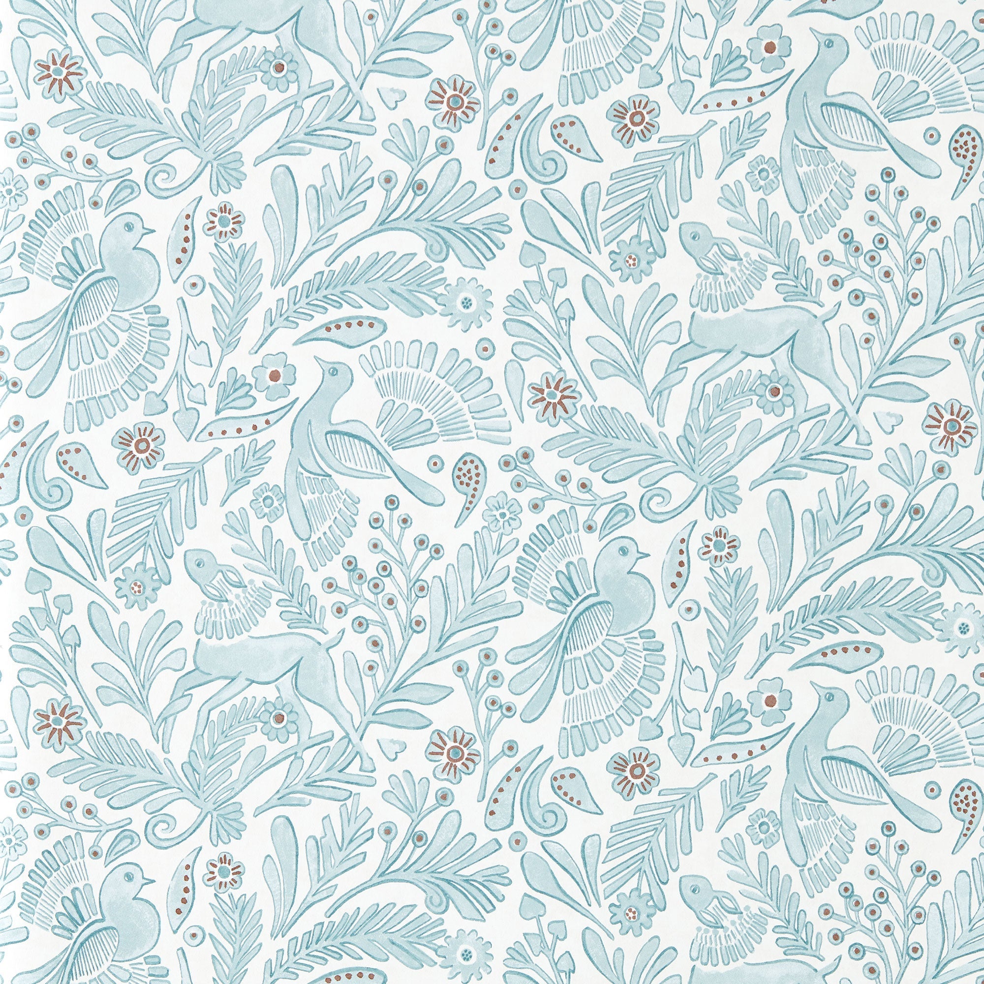 NPOP113390 Dove & Deer Coast Blue Wallpaper by Scion