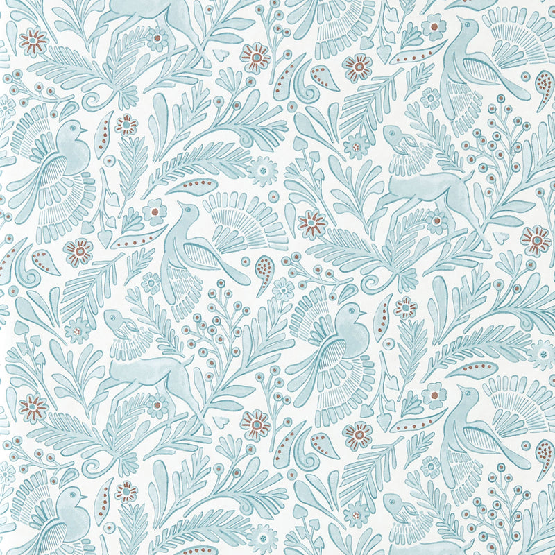 NPOP113390 Dove & Deer Coast Blue Wallpaper by Scion