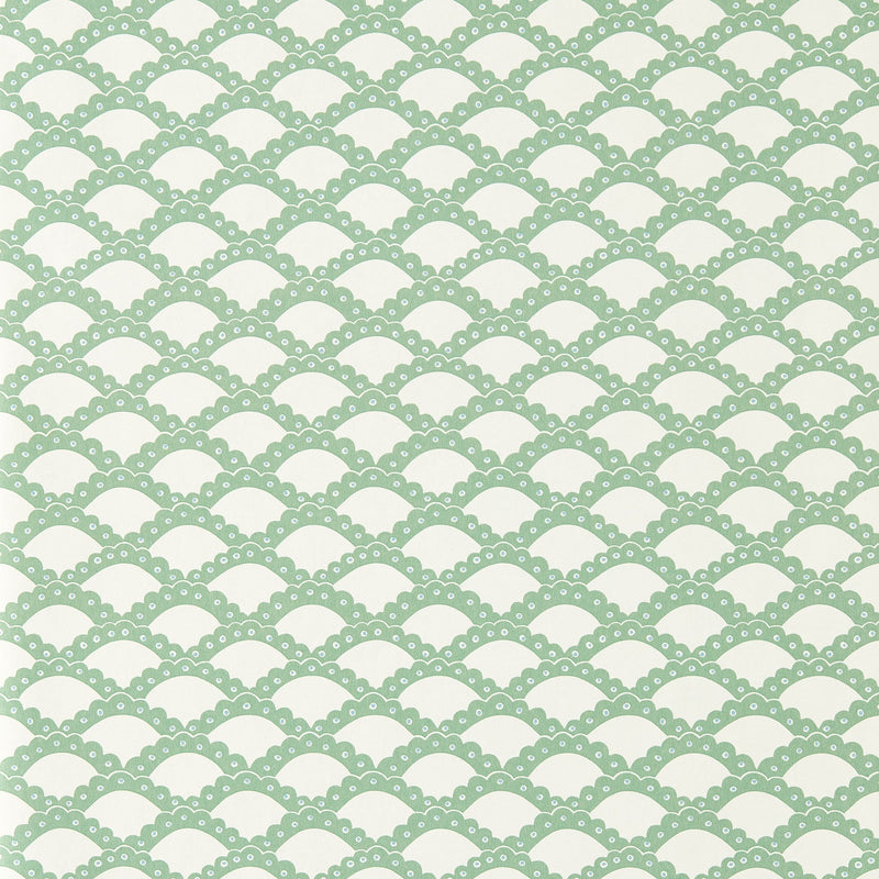 NPOP113394 Scallop Frill Jade Wallpaper by Scion