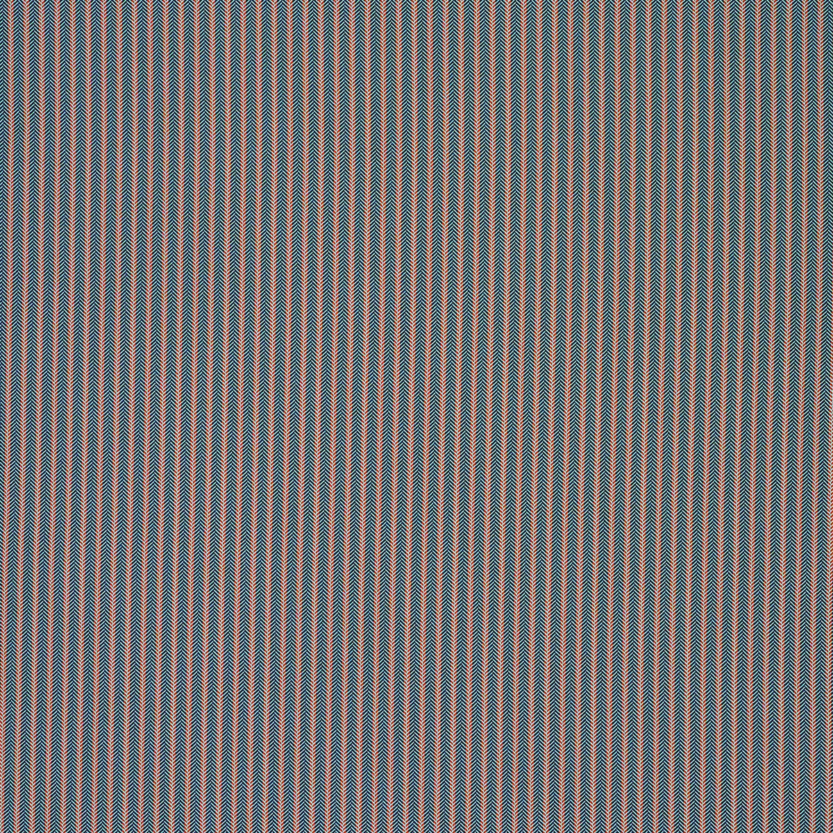 NPOW134819 Arrow Stripe Indigo / Tangerine Pomona Weaves Fabric by Scion