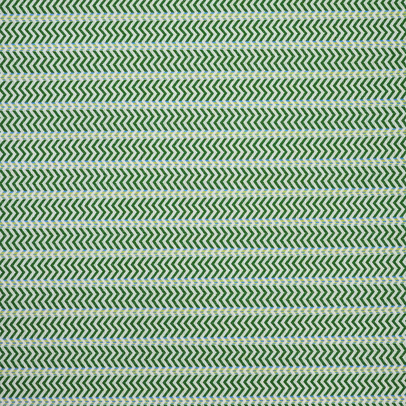 NPOW134824 Pomona Zigzag Kelly Green / Cornflower Pomona Weaves Fabric by Scion
