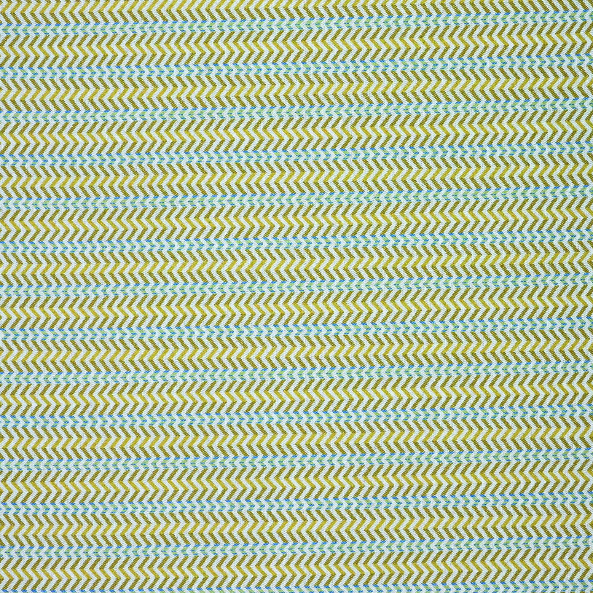 NPOW134825 Pomona Zigzag Honey / Cornflower Pomona Weaves Fabric by Scion