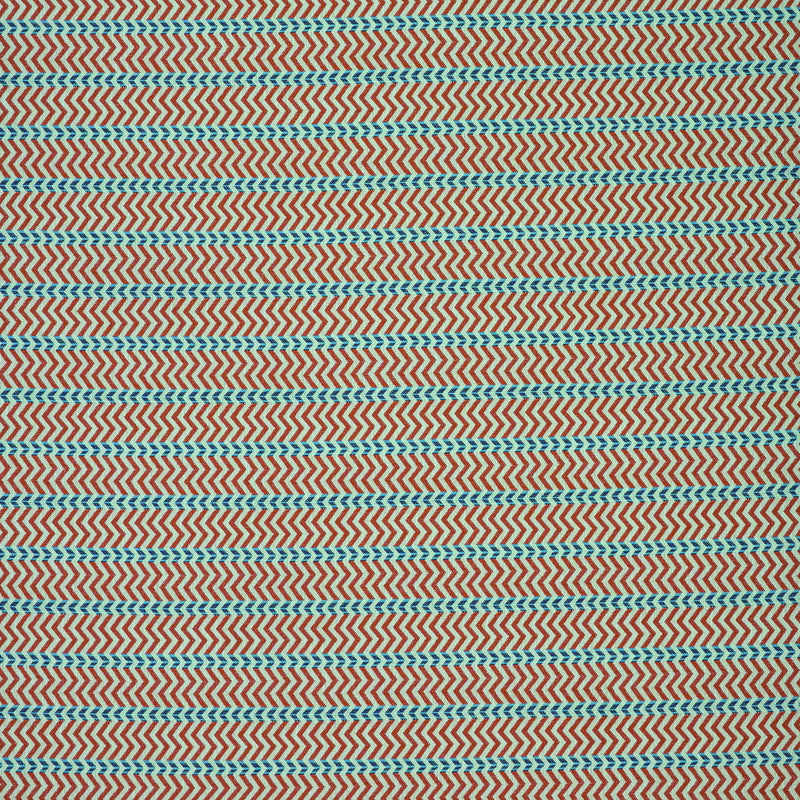 NPOW134826 Pomona Zigzag Tangerine / Denim Pomona Weaves Fabric by Scion