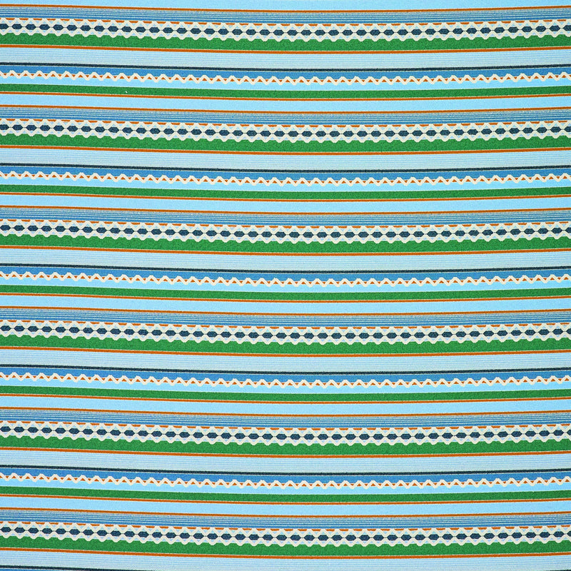 NPOW134830 Lock Stitch Cornflower / Jade / Apricot Pomona Weaves Fabric by Scion