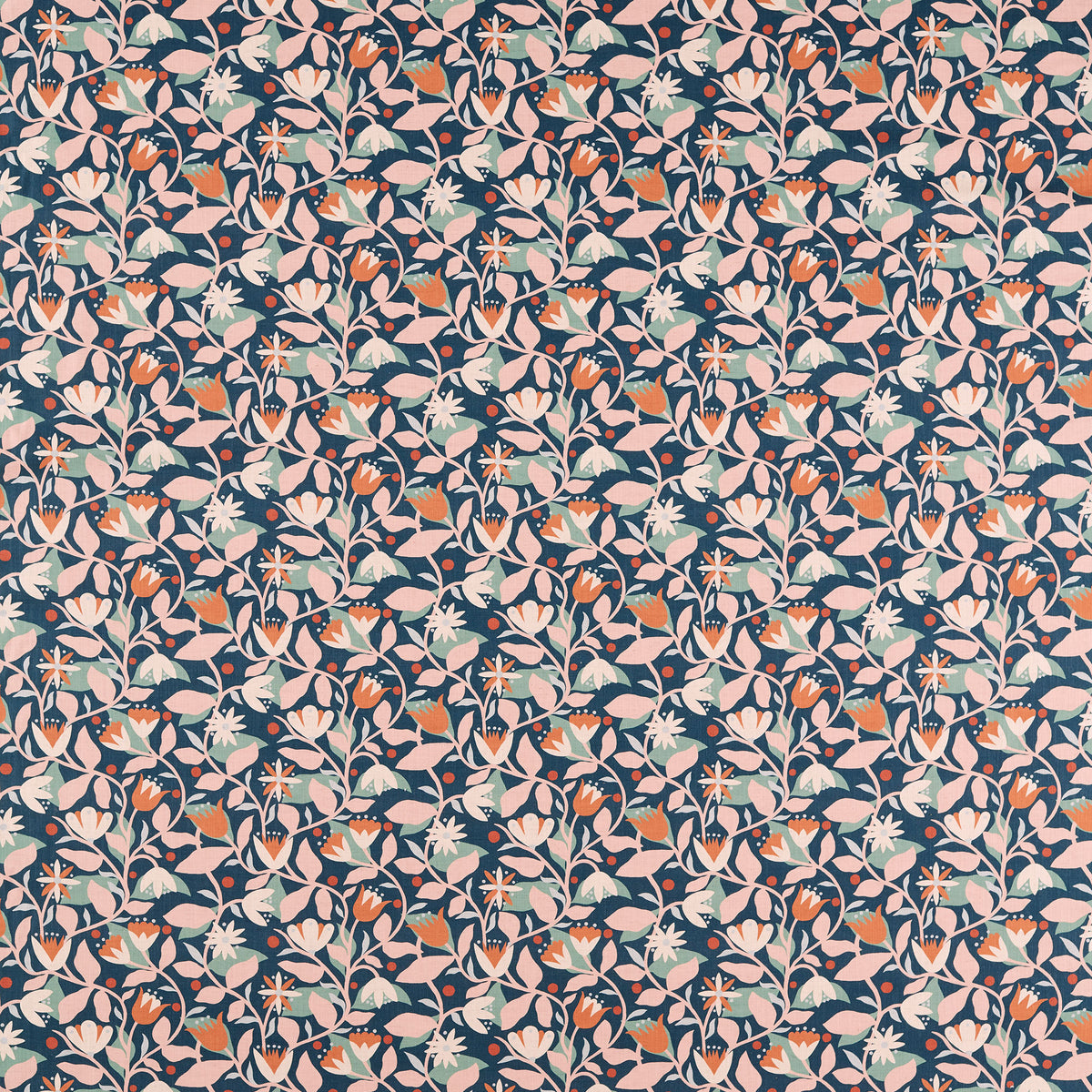 Dancing Daisies Print Midnight Fabric by Scion
