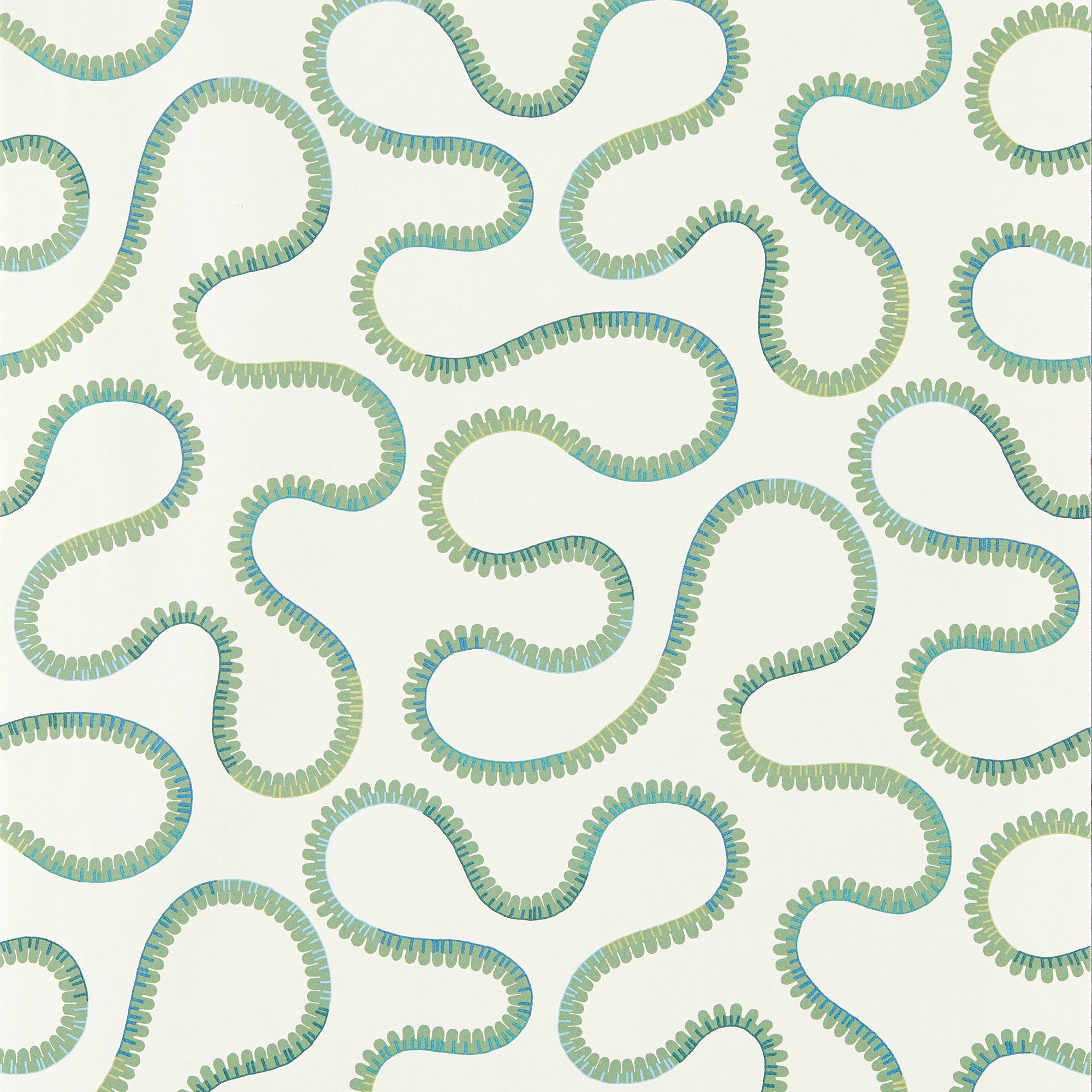 113248 Bimble Oakham Evergreen Wallpaper by Scion