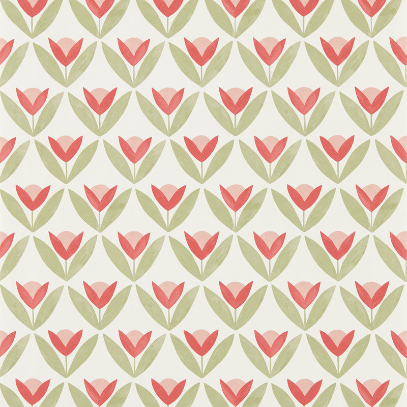 113255 Tulip Trellis Oakham Berry Wallpaper by Scion