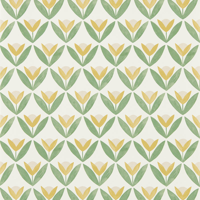 113256 Tulip Trellis Oakham Honey Wallpaper by Scion