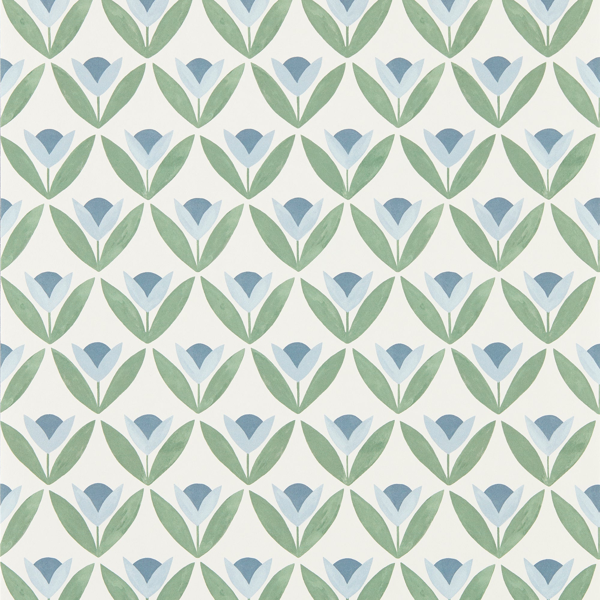 113257 Tulip Trellis Oakham Coast blue Wallpaper by Scion