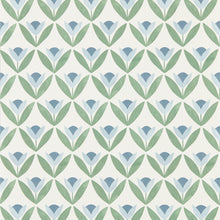 113257 Tulip Trellis Oakham Coast blue Wallpaper by Scion