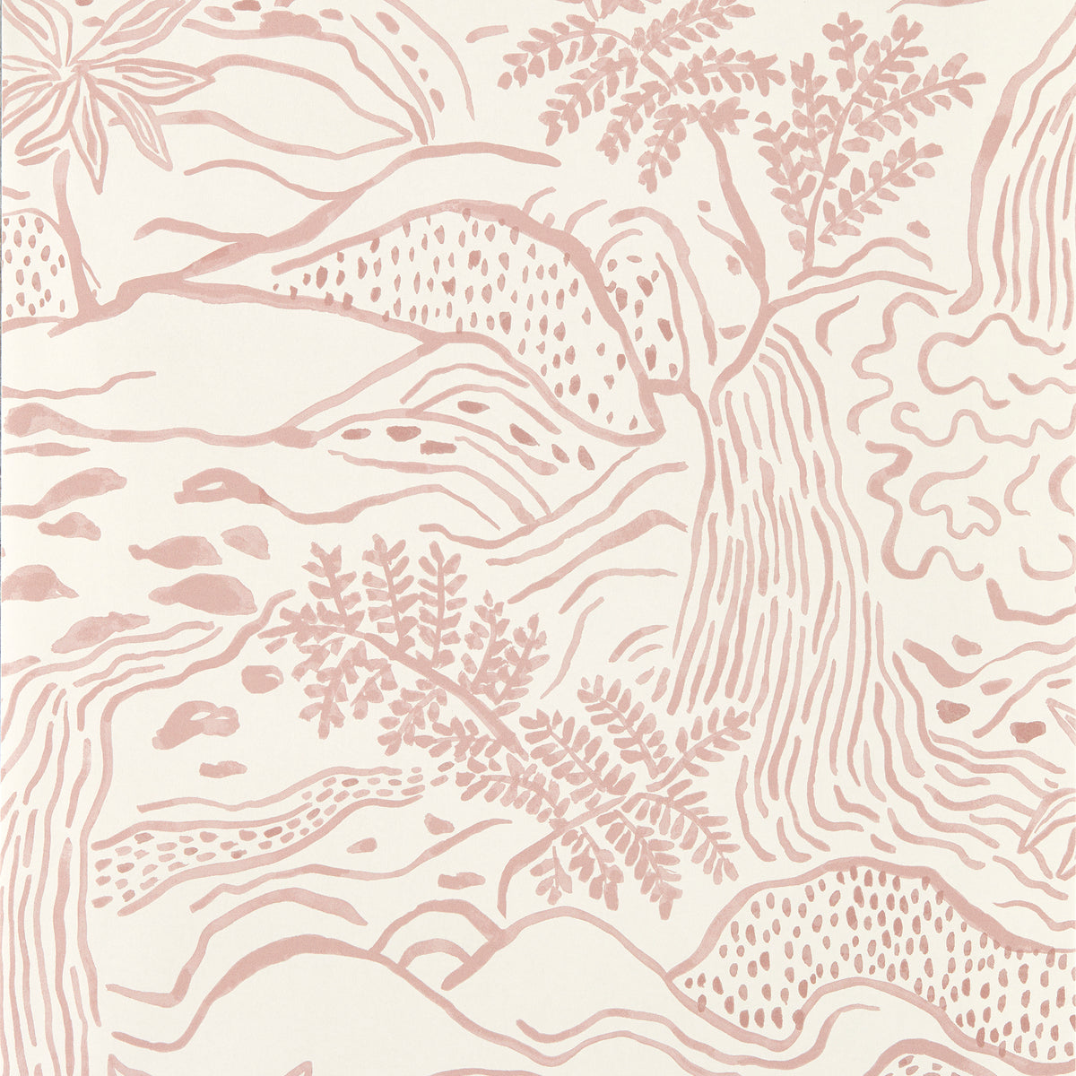 Falling Foss Oakham Dusk pink Wallpaper by Scion