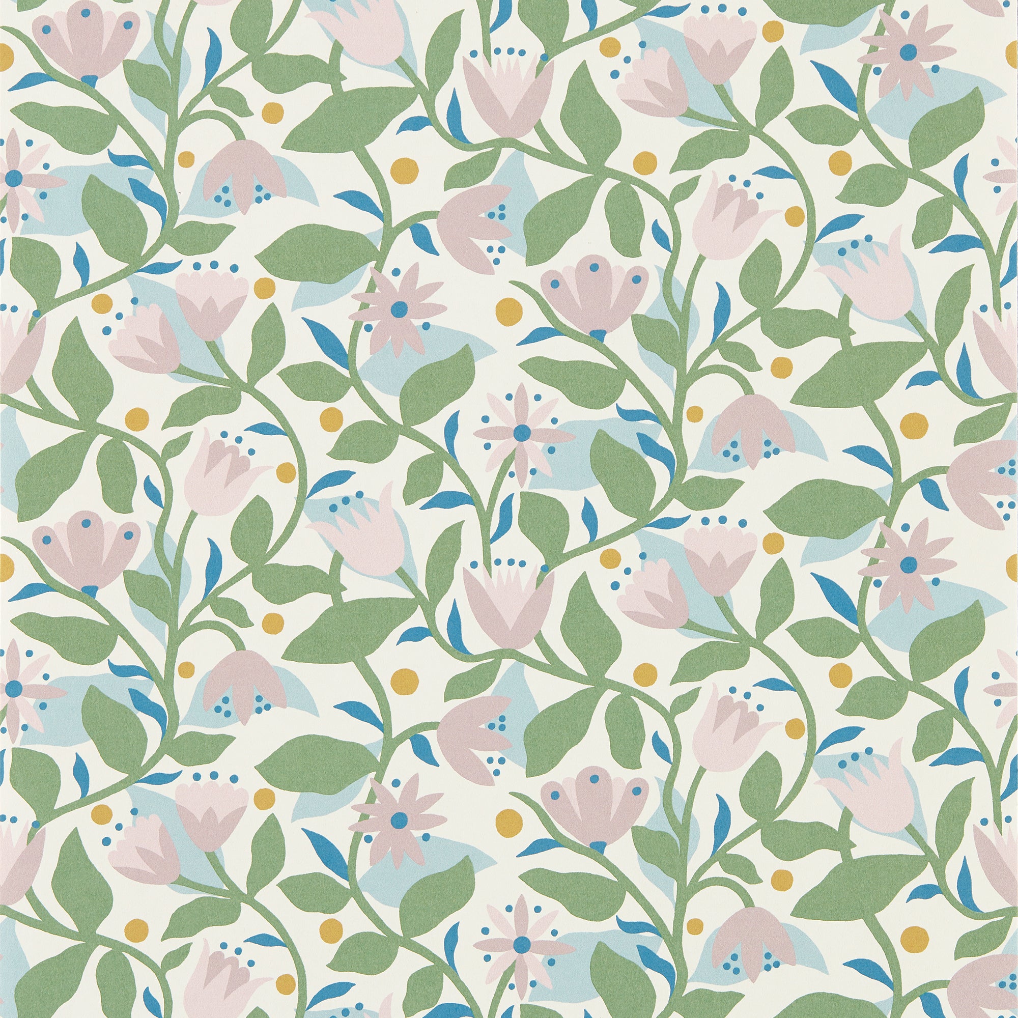 113283 Dancing Daisies Oakham Lilac Wallpaper by Scion