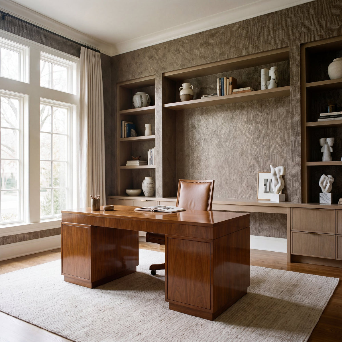 Prism Bronze Brown New Touch Wallpaper by Galerie — roomshot 1