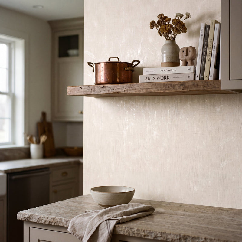 Brushmark Beige New Touch Wallpaper by Galerie — roomshot 1