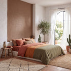 Woven Texture Orange New Touch Wallpaper by Galerie — roomshot 1